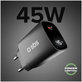 Reiseadapter LCD USB-C, GaN, 45 W PD, schwarz, SBS