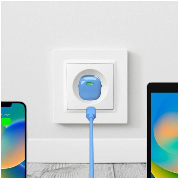 PURO - Ladeadapter MiniPro USB-C, GaN, 20W, blue lagon
