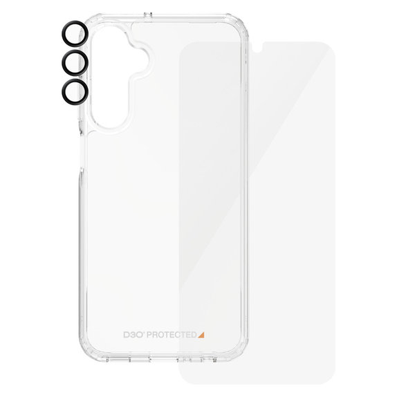 Bundle Hoops + Panzerglas UWF + Hard Case D3O für Samsung Galaxy A25 5G, Transparent, PanzerGlass
