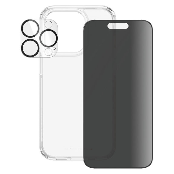 Bundle PicturePerfect + Panzerglas UWF Privacy + Hard Case D3O für iPhone 15 Pro, PanzerGlass