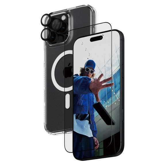 Bundle Hoops + UWF Panzerglas + Hard Case für iPhone 16 Pro Max, PanzerGlass