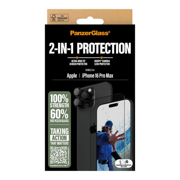 Bundle Hoops + UWF Schutzglas für iPhone 16 Pro Max, PanzerGlass