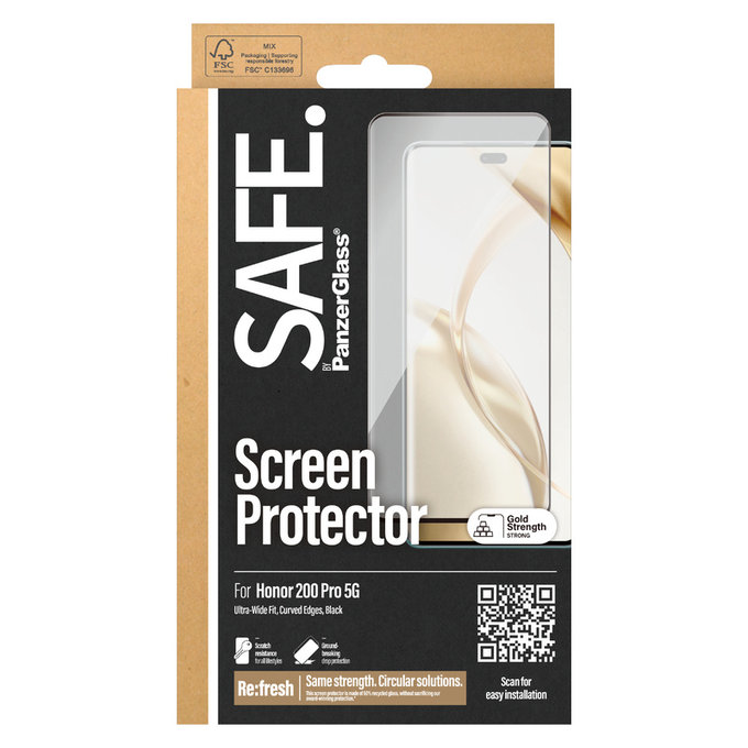 Panzerglas UWF für Honor 200 Pro, Schwarz, SAFE by PanzerGlass