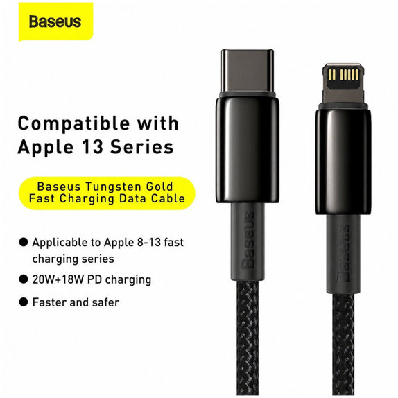 Baseus - Kabel Lightning/USB-C, 1.5m, schwarz