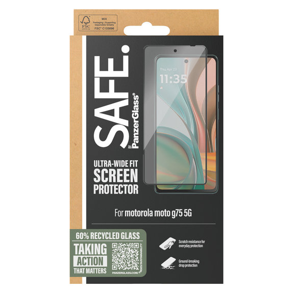 Panzerglas UWF für Motorola Moto G75 5G, Schwarz, SAFE by PanzerGlass