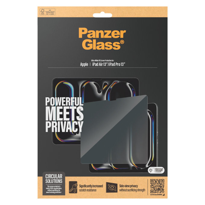 Panzerglas UWF Privacy für iPad Pro 13"/Air 13'', Klar, PanzerGlass
