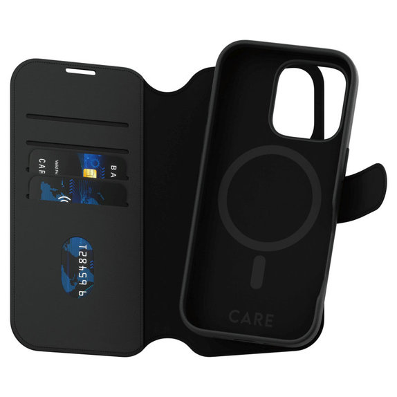 Wallet Tango Two-In-One Hülle mit MagSafe für iPhone 16 Pro, Schwarz, CARE