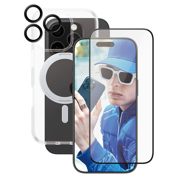 Bundle Hoops Ceramic + UWF Ceramic Panzerglas + Kickstand Hülle für iPhone 16 Pro, CARE