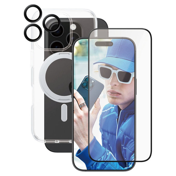 Bundle Hoops Ceramic + UWF Ceramic Panzerglas + Kickstand Hülle für iPhone 16 Pro, CARE