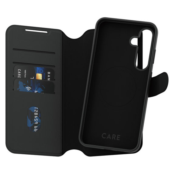 Hülle Wallet Tango Two-In-One mit QI für Samsung Galaxy S25+, Schwarz, PanzerGlass