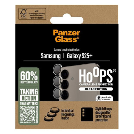PanzerGlass - Kameraobjektiv-Schutzhülle Hoops für Samsung Galaxy S25+, transparent