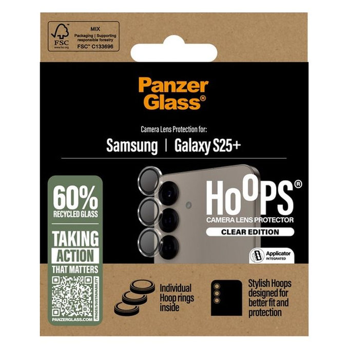 PanzerGlass - Kameraobjektiv-Schutzhülle Hoops für Samsung Galaxy S25+, transparent