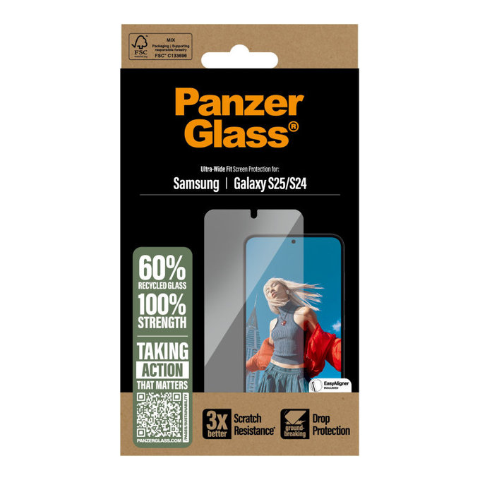 UWF Panzerglas mit Applikator für Samsung S25, Transparent, PanzerGlass