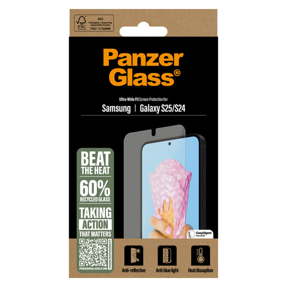 Panzerglas UWF All-in-One mit Applikator für Samsung Galaxy S25, Klar, PanzerGlass
