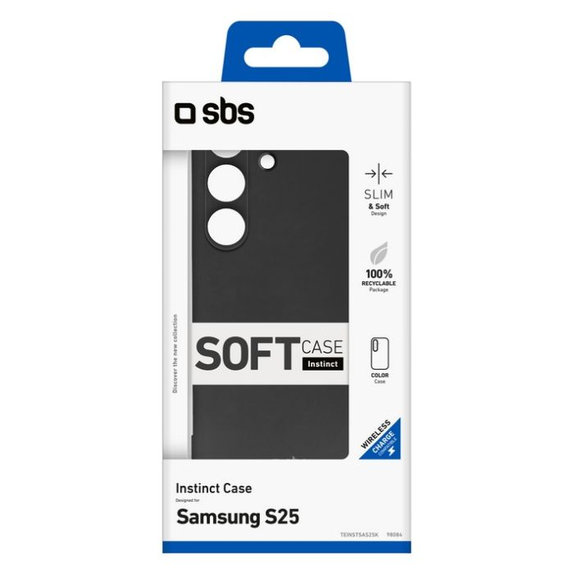 SBS - Hülle Instinct für Samsung Galaxy S25, schwarz