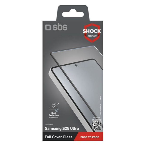 SBS - Gehärtetes Glas Full Cover für Samsung Galaxy S25 Ultra, schwarz