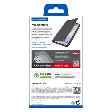 SBS - Hülle Book Wallet Smooth für Samsung Galaxy S25+, schwarz