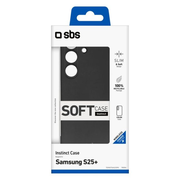 SBS - Hülle Instinct für Samsung Galaxy S25+, schwarz