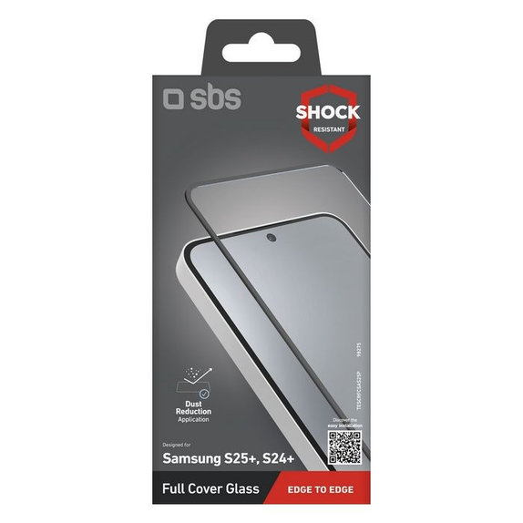 SBS - Gehärtetes Glas Full Cover für Samsung Galaxy S24+ und S25+, schwarz