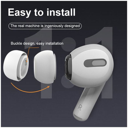 FixPremium - Ohrstöpsel für AirPods Pro - Set 3Stk (L, S, XS), weiß