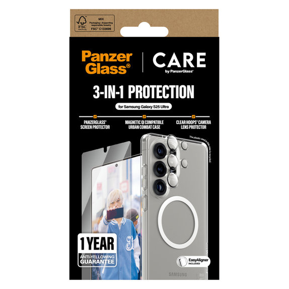 Bundle 3-in-1 für Samsung Galaxy S25 Ultra, PanzerGlass