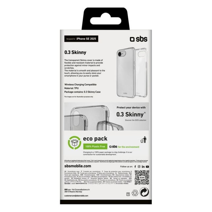 SBS - Hülle Skinny für iPhone 16e, transparent
