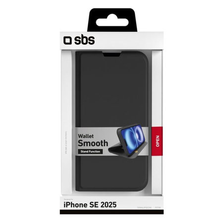 SBS - Hülle Book Wallet Smooth für iPhone 16e, schwarz