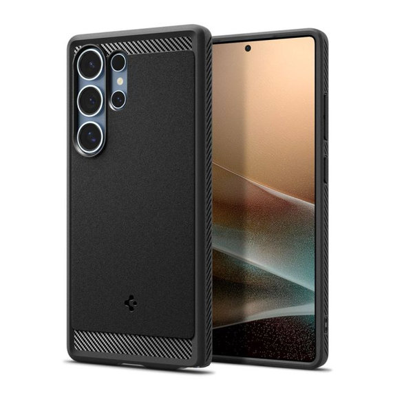 Spigen - Hülle Rugged Armor mit MagSafe für Samsung Galaxy S25 Ultra, Matte Black