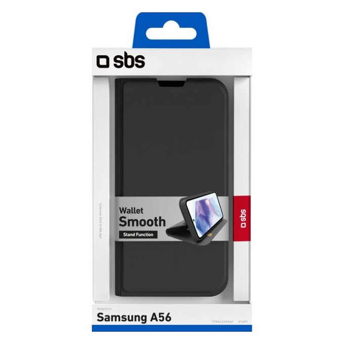 SBS - Hülle Book Wallet Smooth für Samsung Galaxy A56, schwarz