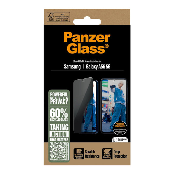 UWF Privacy Panzerglas für Samsung A56 5G, Transparent, PanzerGlass