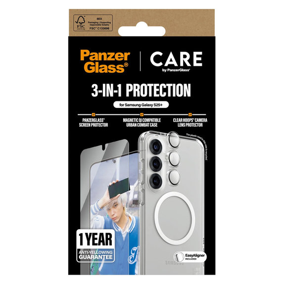 Bundle 3-in-1 für Samsung Galaxy S25+, PanzerGlass