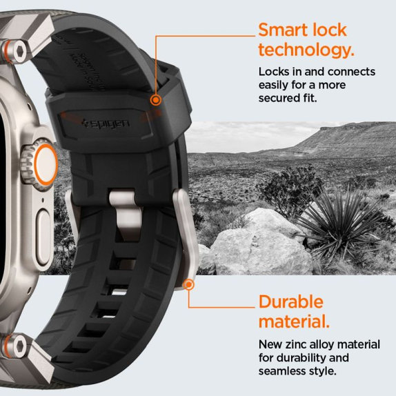 Spigen - Armband Durapro Armor für Apple Watch (42, 44, 45, 49mm), grau