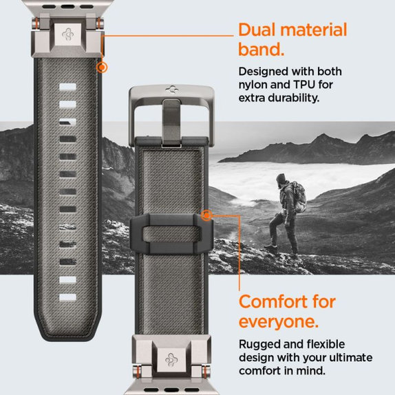 Spigen - Armband Durapro Armor für Apple Watch (42, 44, 45, 49mm), grau