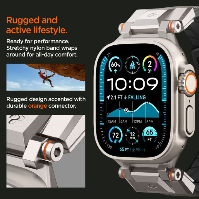 Spigen - Armband Durapro Armor für Apple Watch (42, 44, 45, 49mm), grau