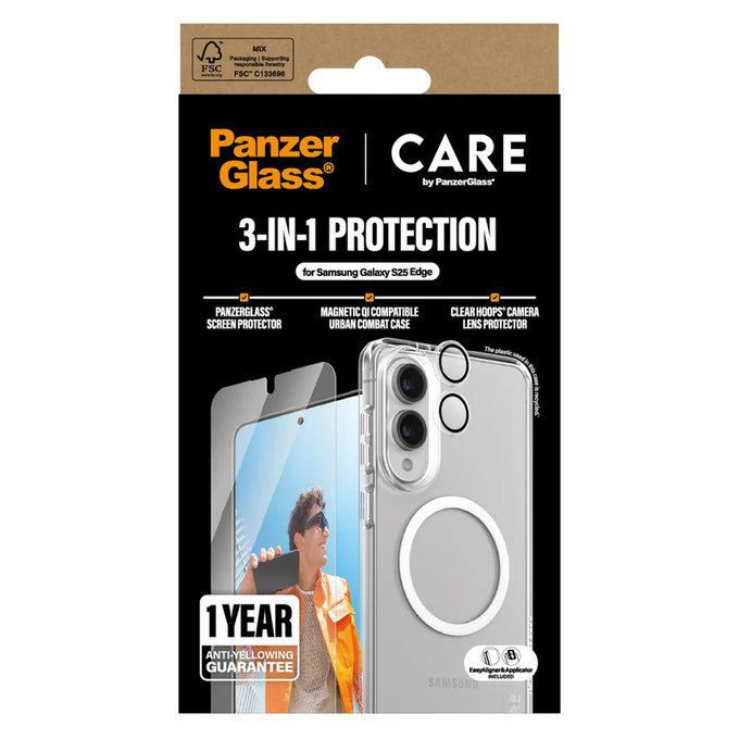 Bundle 3-in-1 für Samsung Galaxy S25 Edge, PanzerGlass