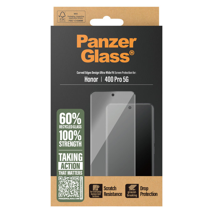 Panzerglas UWF für Honor 400 Pro, Schwarz, PanzerGlass