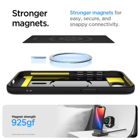 Spigen - Hülle Rugged Armor MagSafe für iPhone 16e, Matte Black