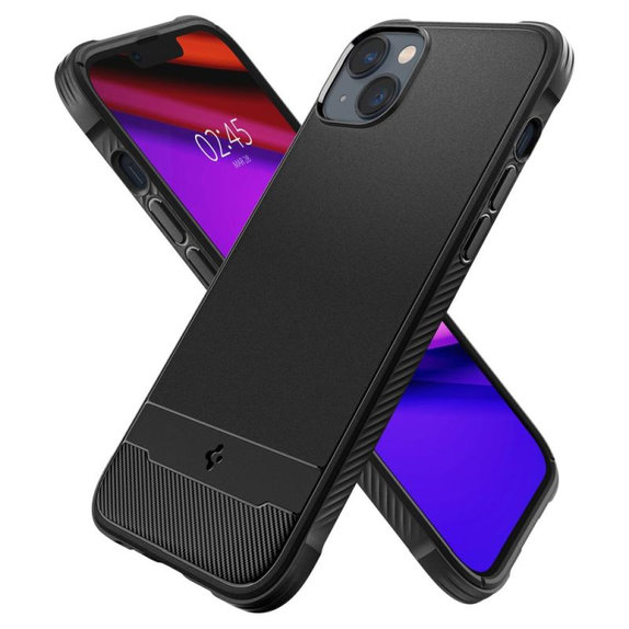 Spigen - Hülle Rugged Armor MagSafe für iPhone 14, Matte Black