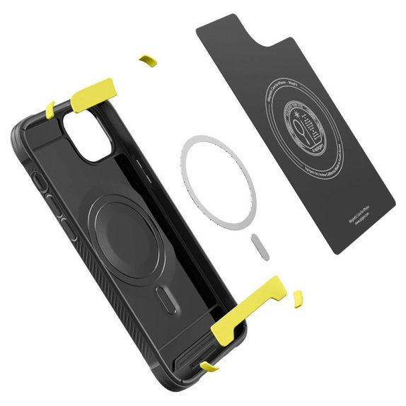 Spigen - Hülle Rugged Armor MagSafe für iPhone 14, Matte Black