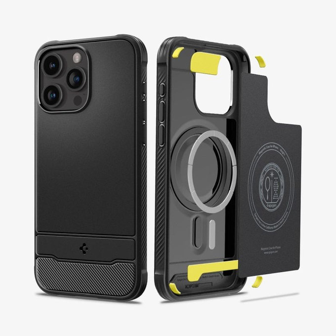 Spigen - Hülle Rugged Armor MagSafe für iPhone 15 Pro Max, Matte Black