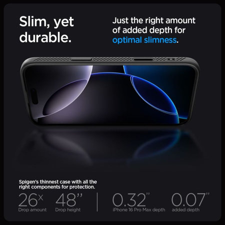 Spigen - Hülle Liquid Air "T" MagSafe für iPhone 16 Pro Max, Matte Black