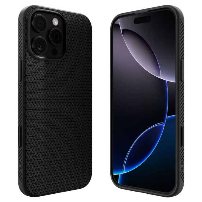 Spigen - Hülle Liquid Air "T" MagSafe für iPhone 16 Pro, Matte Black