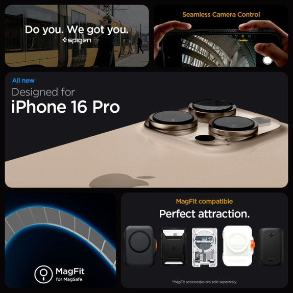 Spigen - Hülle Liquid Air "T" MagSafe für iPhone 16 Pro, Matte Black