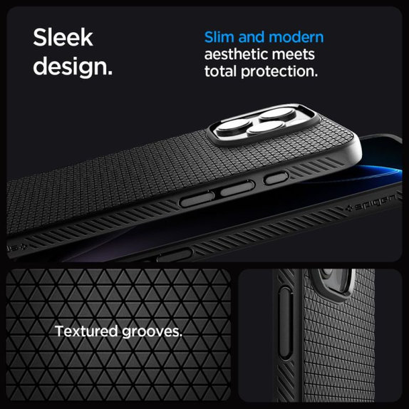 Spigen - Hülle Liquid Air "T" MagSafe für iPhone 16 Pro, Matte Black