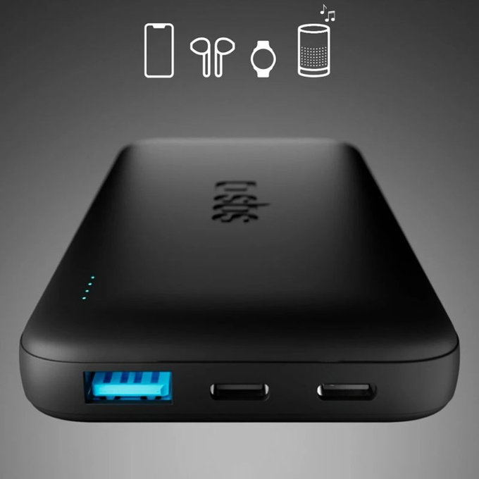 SBS - PowerBank 10000mAh, 10W, Infinity, LiFePO4, USB-C/USB-A, schwarz