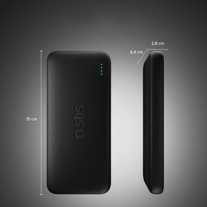 SBS - PowerBank 20000mAh, 10W, Infinity, LiFePO4, USB-C/USB-A, schwarz