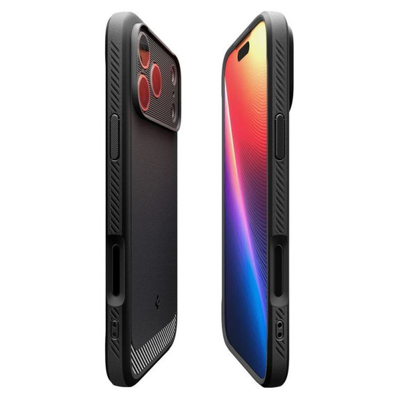 Spigen - Rugged Armor Case mit MagSafe für iPhone 17 Pro, Matte Black