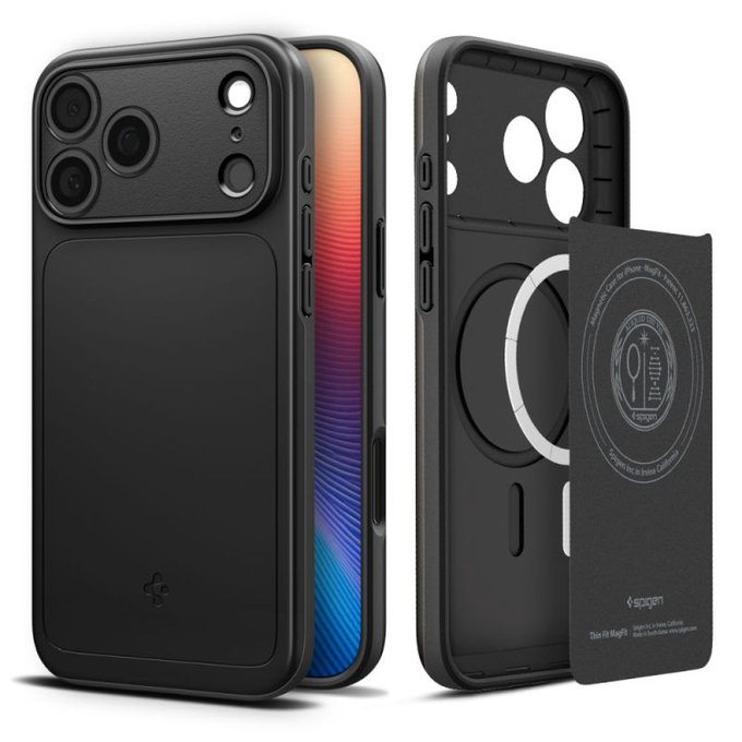 Spigen - Thin Fit Case mit MagSafe für iPhone 17 Pro, Schwarz