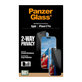 UWF 2-Way Privacy Panzerglas mit Applikator für iPhone 17 Pro, Schwarz, PanzerGlass