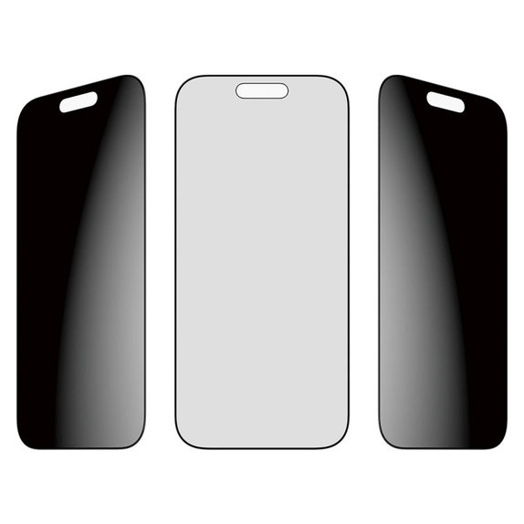 UWF 2-Way Privacy Panzerglas mit Fastfit für iPhone 17/16 Pro, Schwarz, PanzerGlass